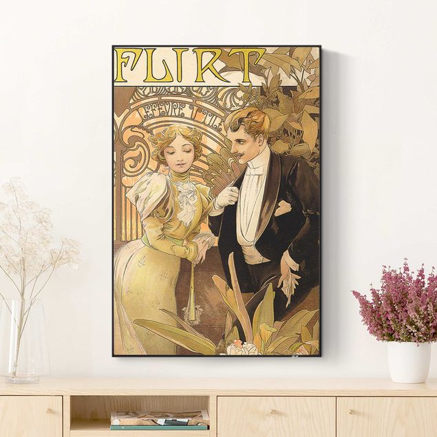 Tableaux klimt Alfons Mucha - Affiche publicitaire pour Flirt Biscuits
