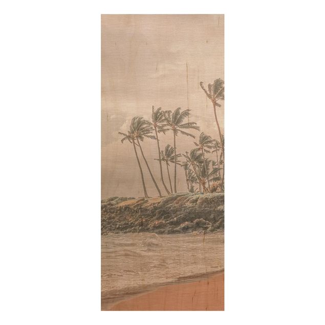 Tableaux en bois avec paysage Aloha Hawaii Beach ll