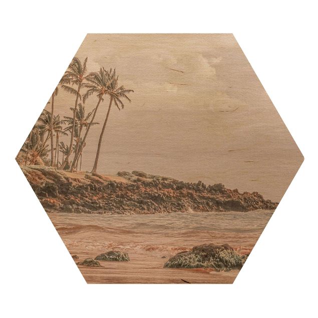 Tableaux en bois avec paysage Aloha Hawaii Beach