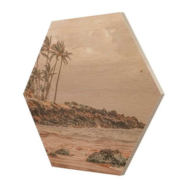 Tableaux en bois avec plage & mer Aloha Hawaii Beach