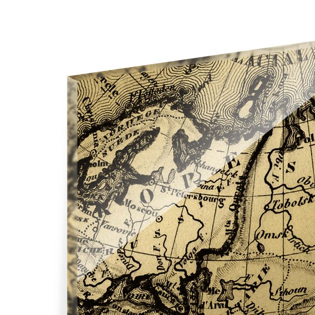 Tableaux Détails de la carte du vieux monde