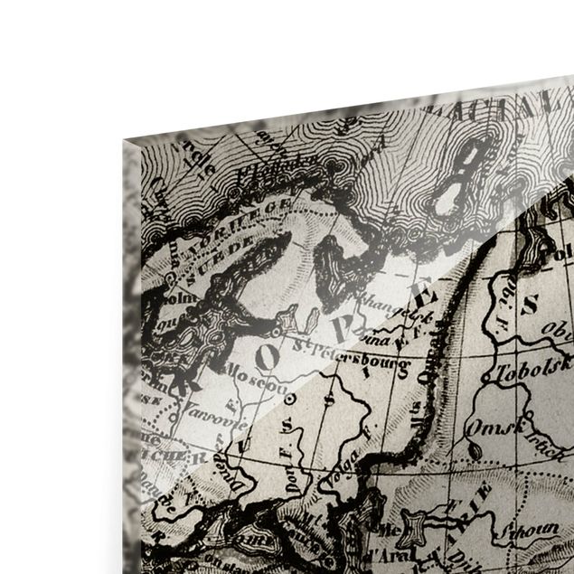 Tableaux Détails de la carte du vieux monde