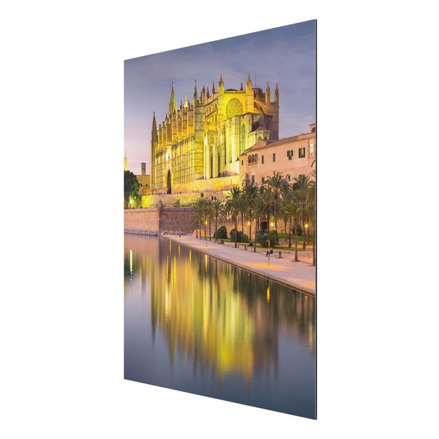 Tableaux moderne Catedral De Mallorca Réflexion sur l'eau