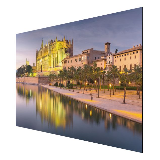 Tableaux moderne Catedral De Mallorca Réflexion sur l'eau