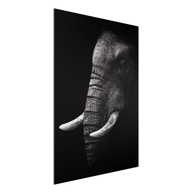 Tableau paysage Portrait d'éléphant sombre