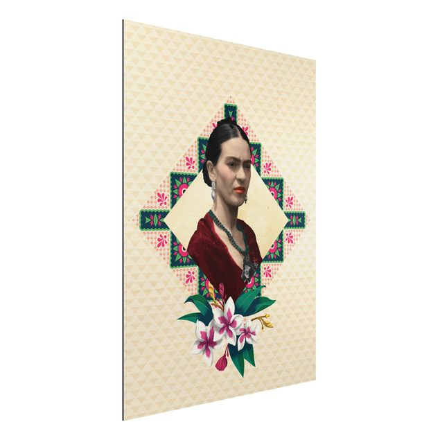 Déco murale cuisine Frida Kahlo - Fleurs et géométrie