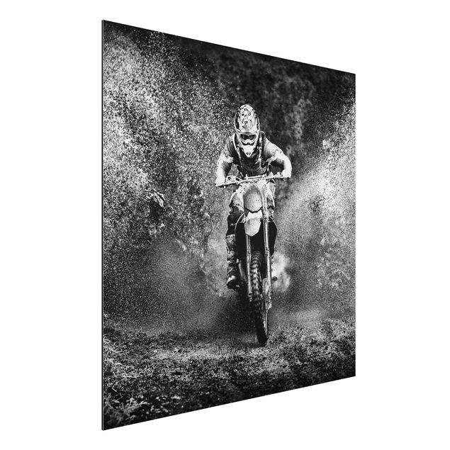 Tableau sur aluminium - Motocross In The Mud