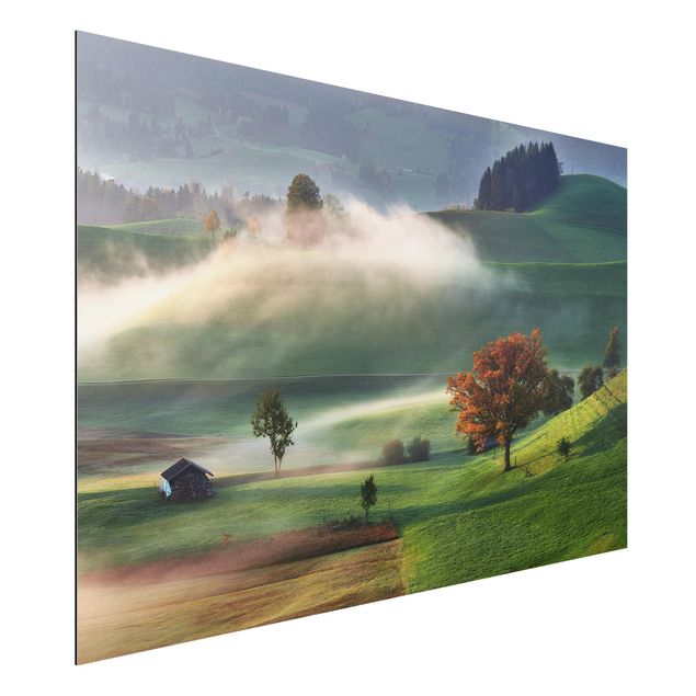 Tableau paysages Journée brumeuse d'automne en Suisse