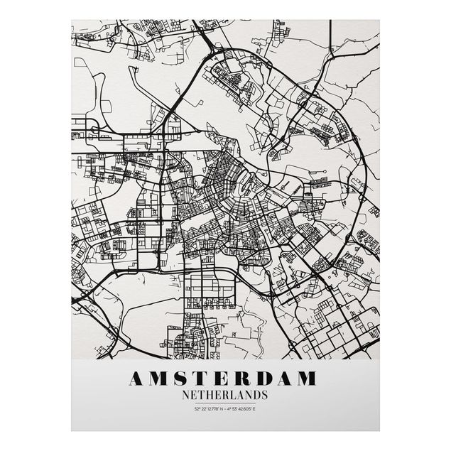 Tableaux moderne Plan de ville d'Amsterdam - Classique