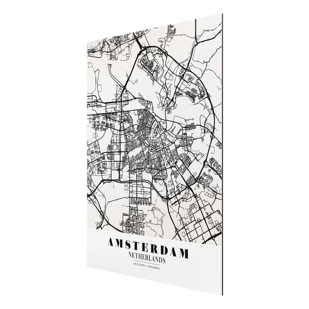 Tableaux mappemonde Plan de ville d'Amsterdam - Classique