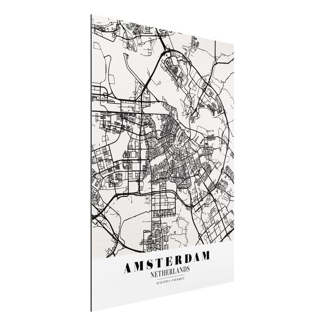 Déco mur cuisine Plan de ville d'Amsterdam - Classique