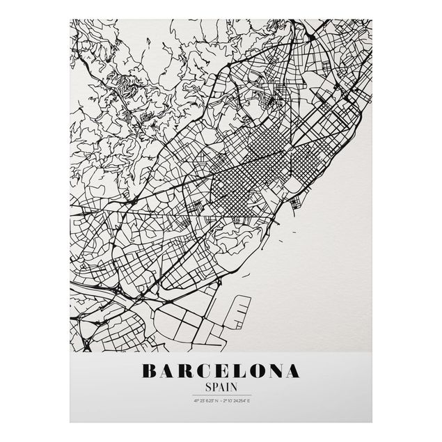 Tableau moderne Plan de ville de Barcelone - Classique