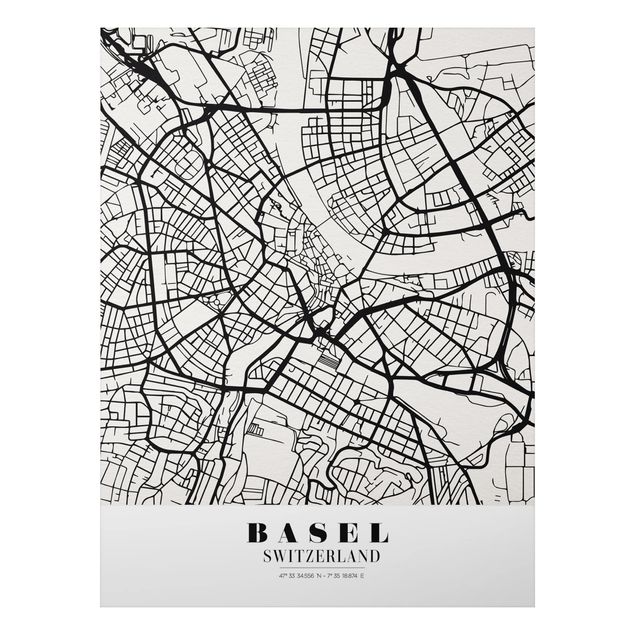 Tableaux modernes Plan de la ville de Bâle - Classique
