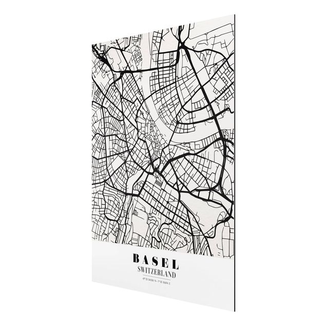 Tableau carte du monde Plan de la ville de Bâle - Classique