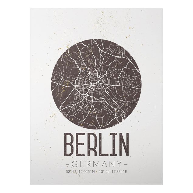 Tableaux modernes Plan de Ville de Berlin - Rétro
