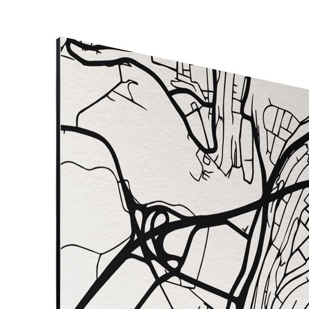Tableaux noir et blanc Plan de ville de Berne - Classique