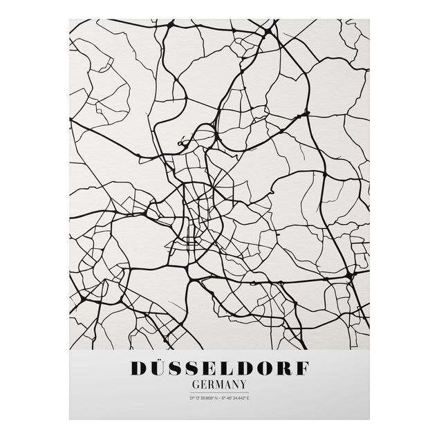 Tableaux modernes Plan de ville de Dusseldorf - Classique
