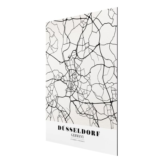 Tableau carte du monde Plan de ville de Dusseldorf - Classique
