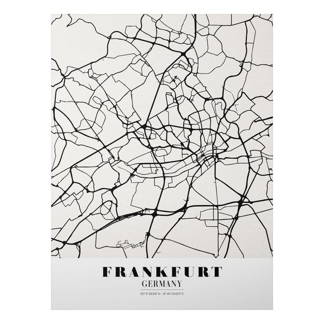 Tableaux moderne Plan de ville de Francfort - Classique