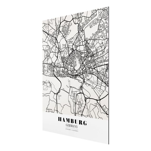 Tableaux mappemonde Plan de ville de Hambourg - Classique