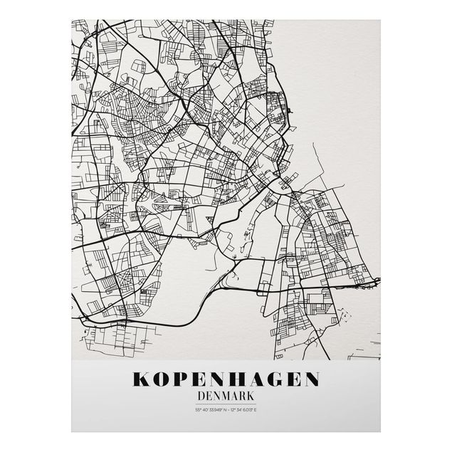 Tableaux moderne Plan de ville de Copenhague - Classique