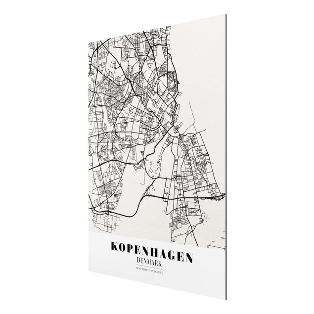 Tableaux mappemonde Plan de ville de Copenhague - Classique