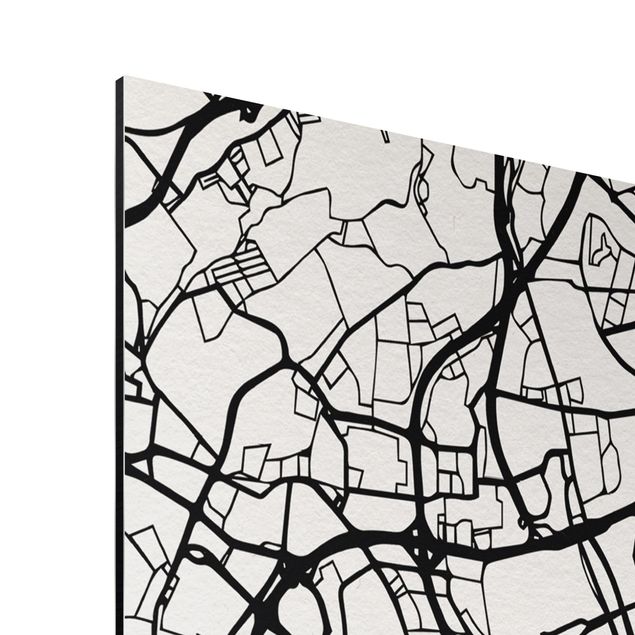 Tableaux noir et blanc Carte de la ville de Lisbonne - Classique