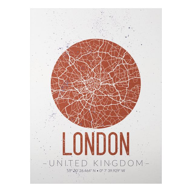 Tableau London Plan de Ville Londres - Rétro