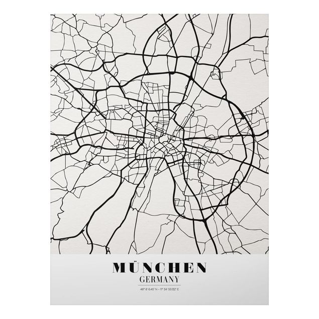 Tableaux moderne Plan de ville de Munich - Classique