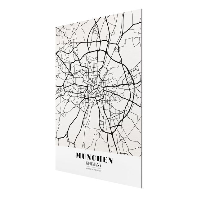 Tableaux mappemonde Plan de ville de Munich - Classique