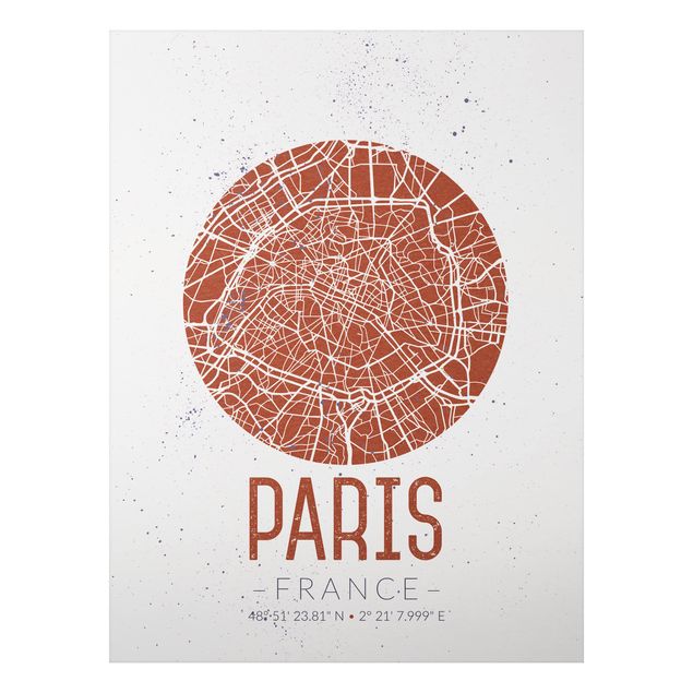 Tableaux Paris Plan de ville de Paris - Rétro