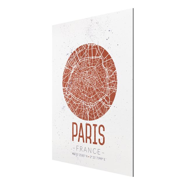 Tableaux modernes Plan de ville de Paris - Rétro