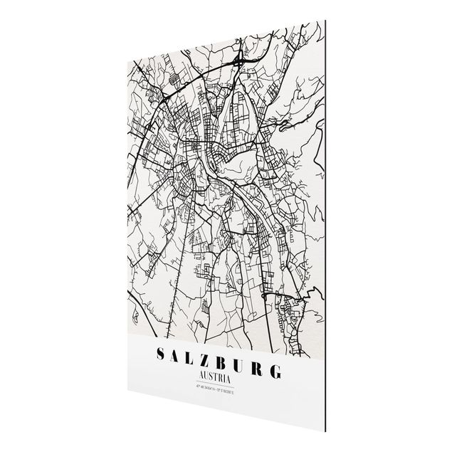 Tableaux carte du monde Plan de ville de Salzbourg - Classique