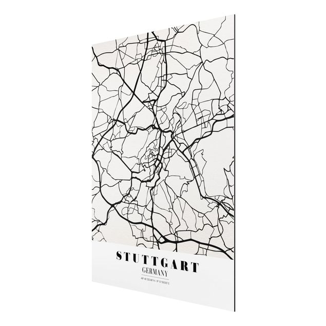 Tableau carte du monde Plan de ville de Stuttgart- Classique