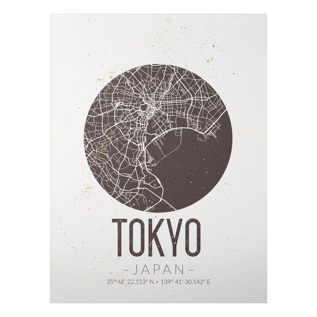 Tableau Tokyo Plan de ville de Tokyo - Rétro