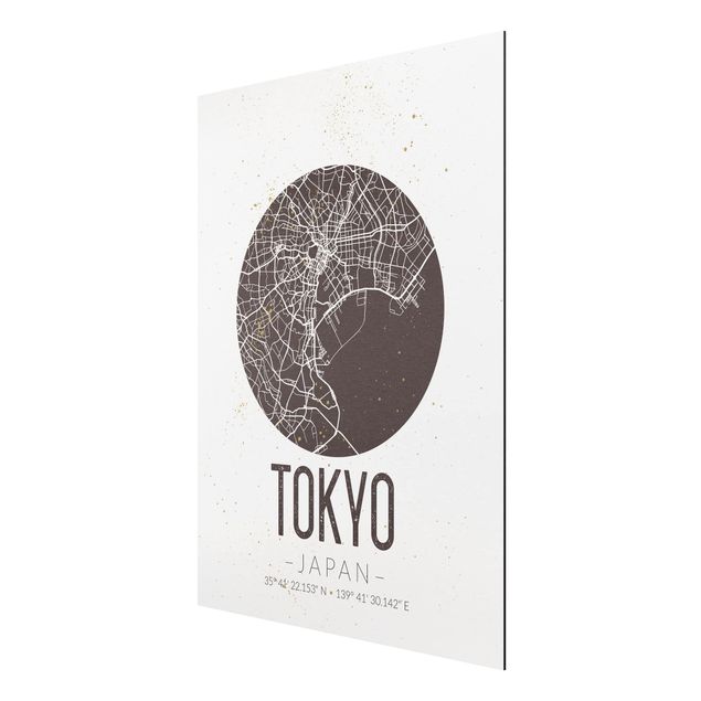 Tableau moderne Plan de ville de Tokyo - Rétro