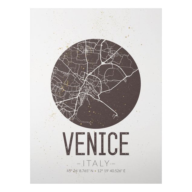 Tableau moderne Plan de la ville de Venise - Rétro