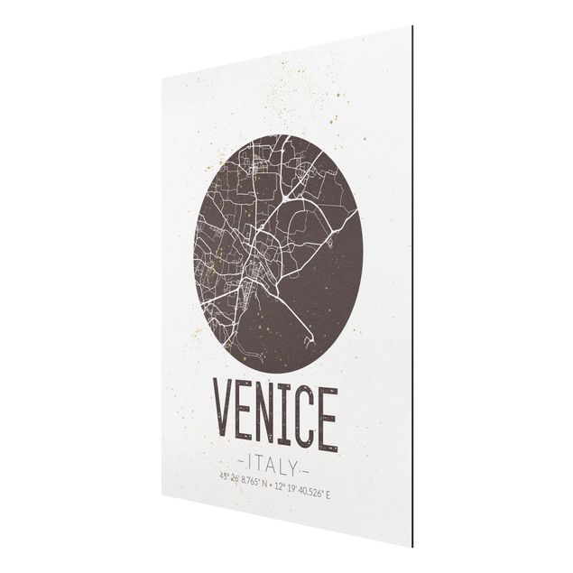 Tableaux carte du monde Plan de la ville de Venise - Rétro