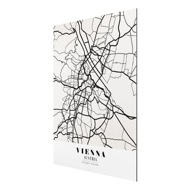 Tableau carte du monde Plan de ville de Vienne - Classique
