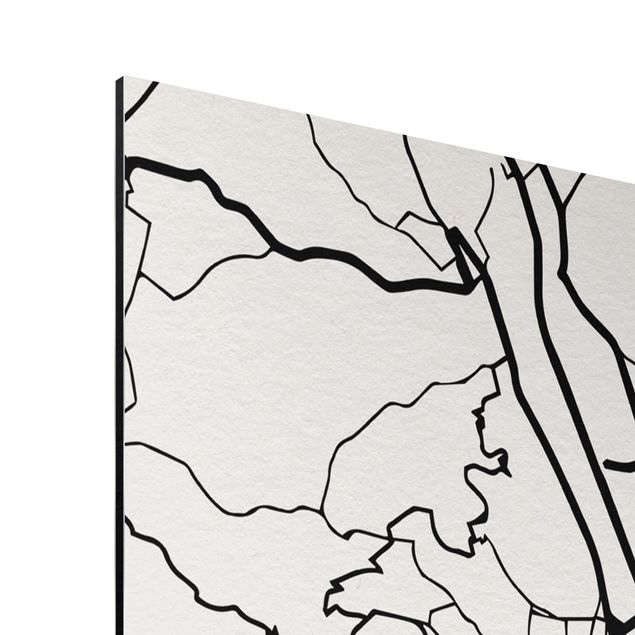 Tableaux noir et blanc Plan de ville de Vienne - Classique