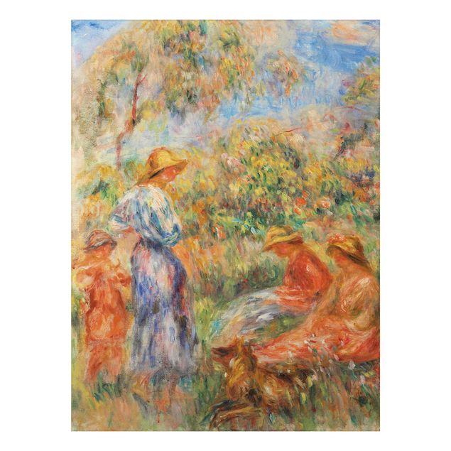 Tableau impressionniste Auguste Renoir - Trois femmes et enfant dans un paysage