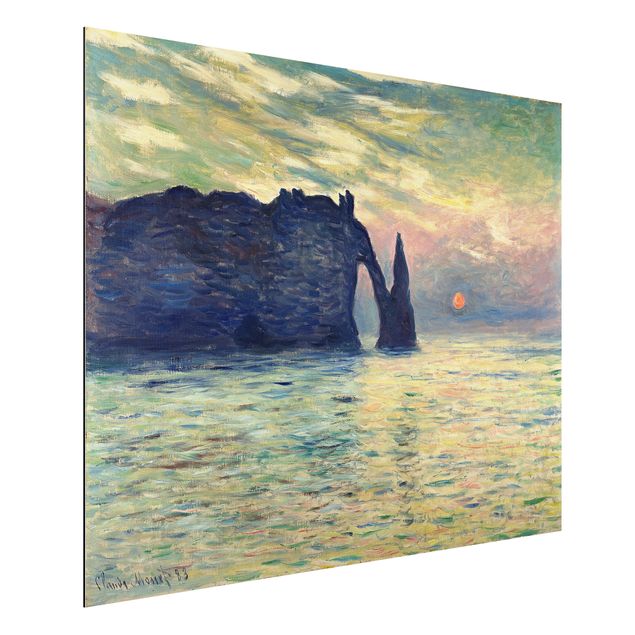 Déco murale cuisine Claude Monet - La falaise, Étretat, coucher de soleil