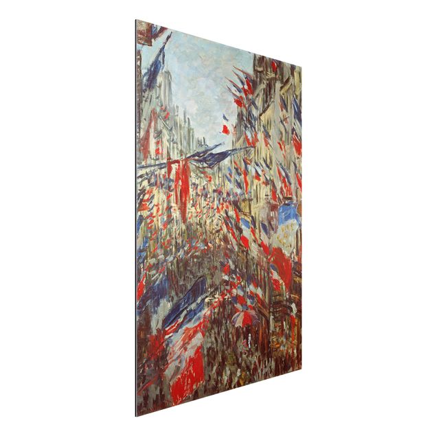 Déco murale cuisine Claude Monet - La rue Montorgueil avec des drapeaux