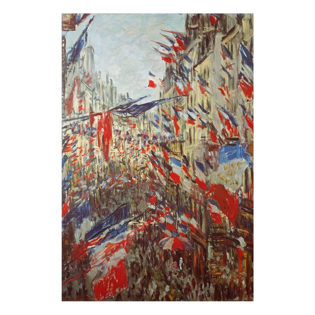 Tableau impressionniste Claude Monet - La rue Montorgueil avec des drapeaux