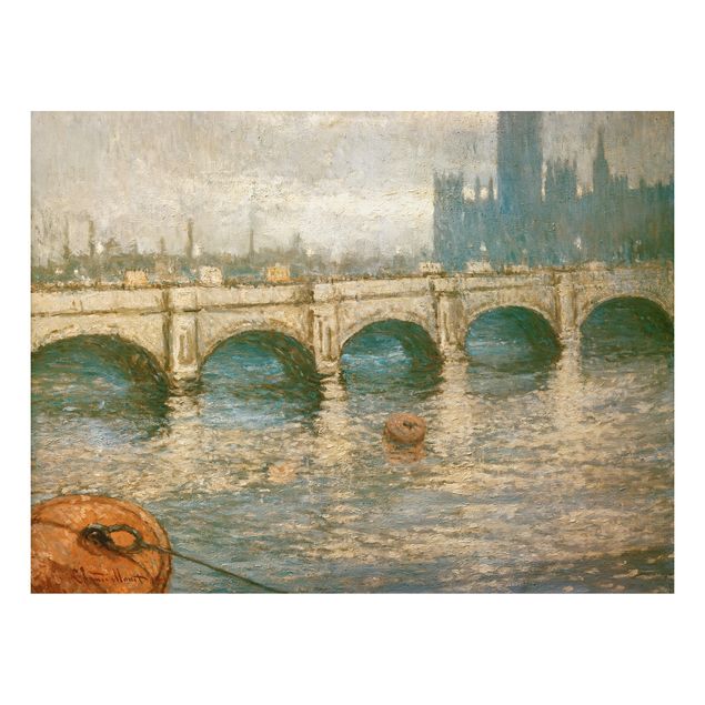 Toile impressionniste Claude Monet - Pont de la Tamise et Parlement à Londres