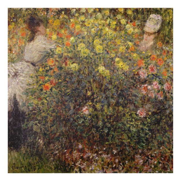 Tableau impressionniste Claude Monet - Deux dames dans un jardin fleuri