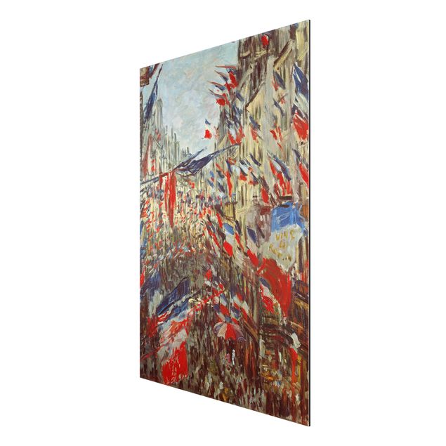 Tableau artistique Claude Monet - La rue Montorgueil avec des drapeaux
