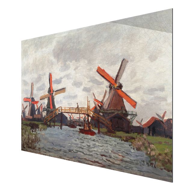 Tableau artistique Claude Monet - Moulins à vent à Westzijderveld près de Zaandam