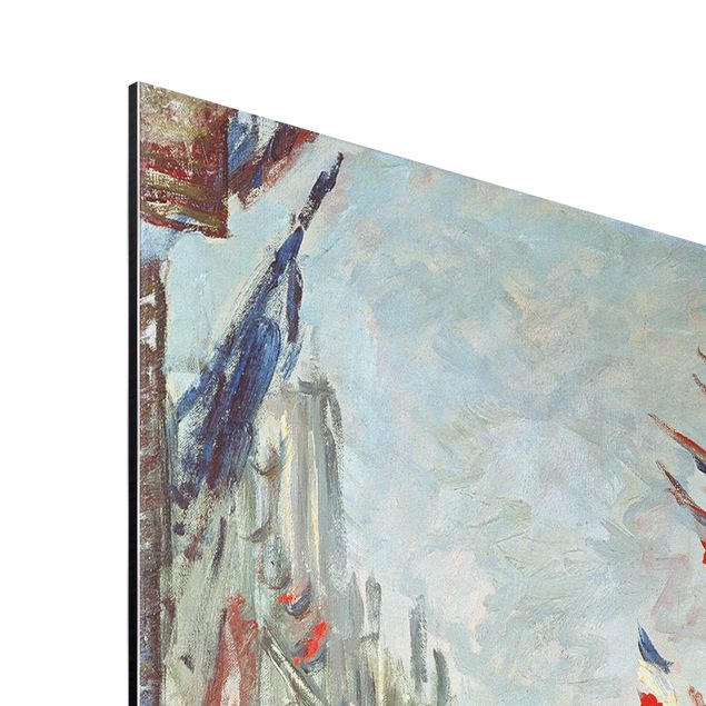 Tableau ville du monde Claude Monet - La rue Montorgueil avec des drapeaux