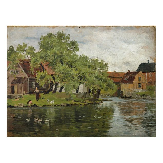 Tableaux paysage Edvard Munch - Scène sur la rivière Akerselven